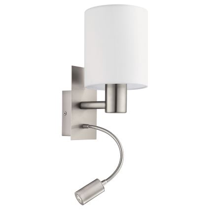 Eglo - Светодиодный настенный светильник 1xE27/40W+LED/3,8W белый