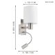Eglo - Светодиодный настенный светильник 1xE27/40W+LED/3,8W белый