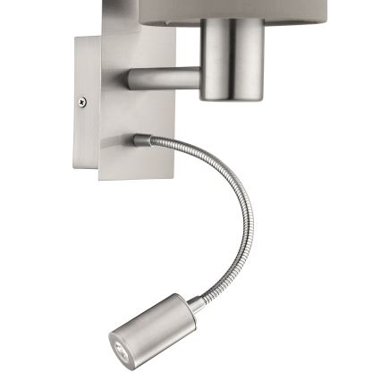 Eglo - Гнучкий світильник LED 1xE27/40W+LED/3,8W таупе