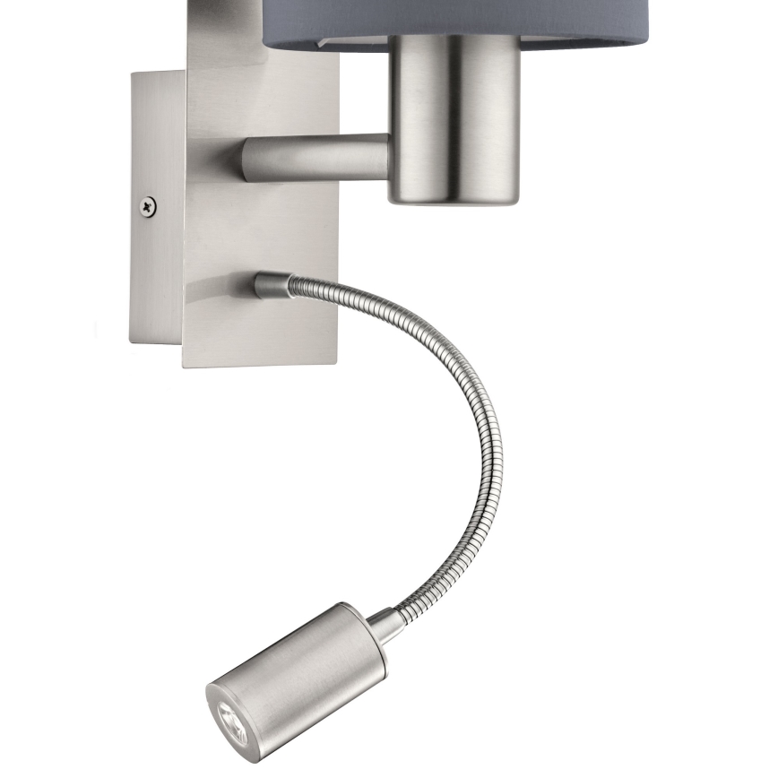 Eglo - Гнучкий світильник LED 1xE27/40W+LED/3,8W сірий