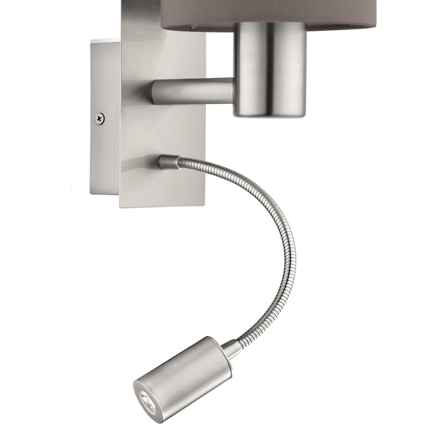 Eglo - Гнучкий світильник LED 1xE27/40W+LED/3,8W сірий