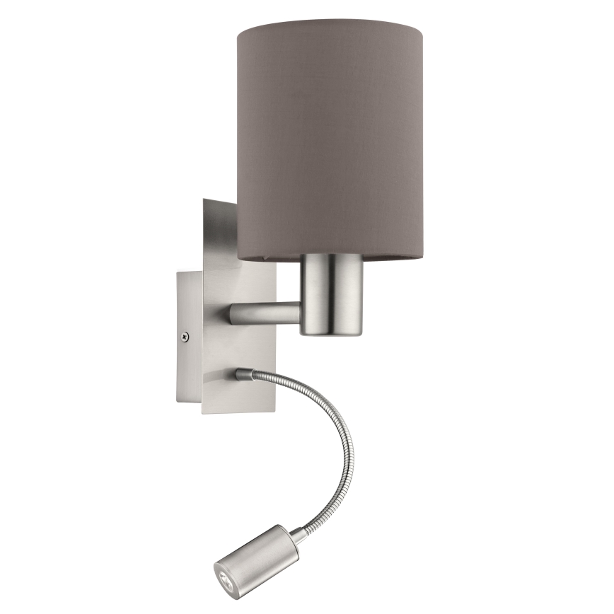Eglo - Світлодіодний настінний світильник 1xE27/40W+LED/3,8W сірий