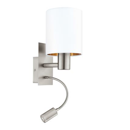 Eglo - Светодиодный настенный светильник 1xE27/40W+LED/3,8W белый