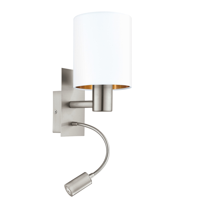 Eglo - Светодиодный настенный светильник 1xE27/40W+LED/3,8W белый