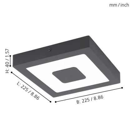 Eglo - Вуличний світлодіодний стельовий світильник LED/16,5W/230V IP44