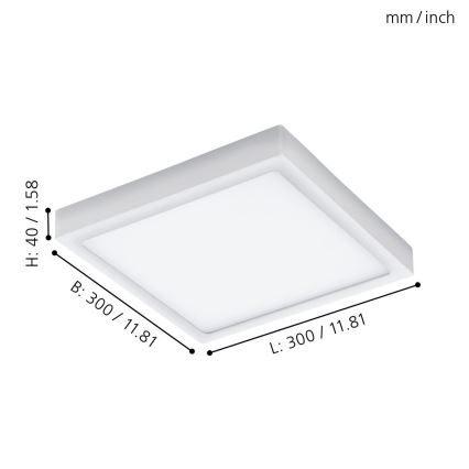Eglo - Вуличний світлодіодний стельовий світильник LED/22W IP44