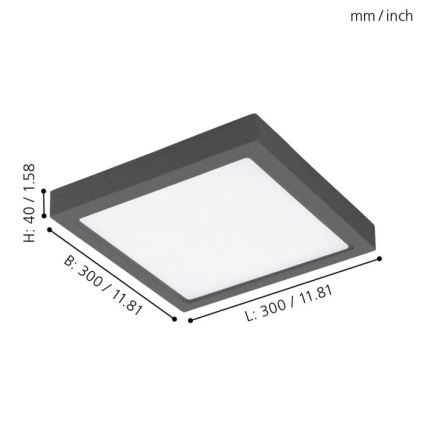 Eglo - Вуличний світлодіодний стельовий світильник LED/22W IP44
