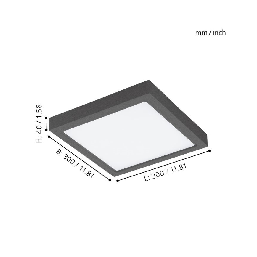 Eglo - Вуличний світлодіодний стельовий світильник LED/22W IP44