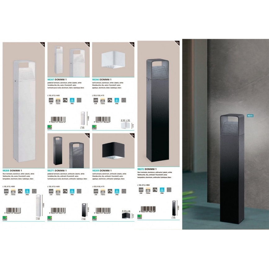 Eglo 96498 - Вулична світлодіодна лампа DONINNI 1xLED/5W/230V IP44