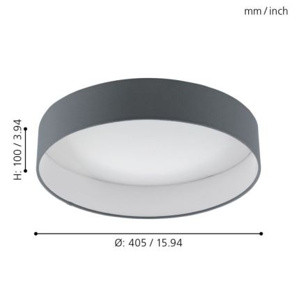 Eglo - Светодиодный потолочный светильник с регулированием яркости 1xLED/18W/230V