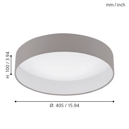 Eglo - Светодиодный потолочный светильник с регулированием яркости 1xLED/18W/230V