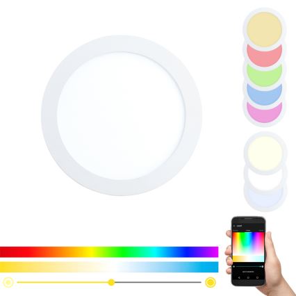 Eglo - RGBW Стельовий вбудований LED світильник з регулюванням яскравості FUEVA-C LED/15,6W/230V