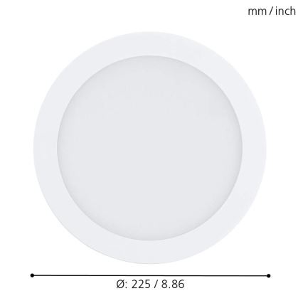 Eglo - Светодиодный встроенный RGBW-светильник с регулированием яркости FUEVA-C LED/15,6W/230V