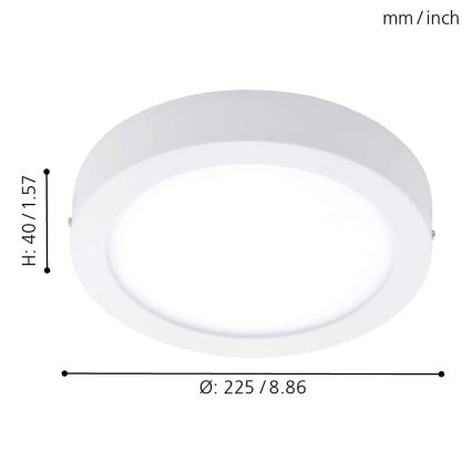 Eglo - LED RGBW диммируемый потолочный светильник FUEVA-C LED/15,6Вт/230В Bluetooth, диам. 22,5 см