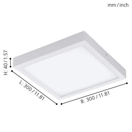 Eglo - светодиодный RGBW диммируемый потолочный светильник FUEVA-C LED/21W/230V 30x30 cm