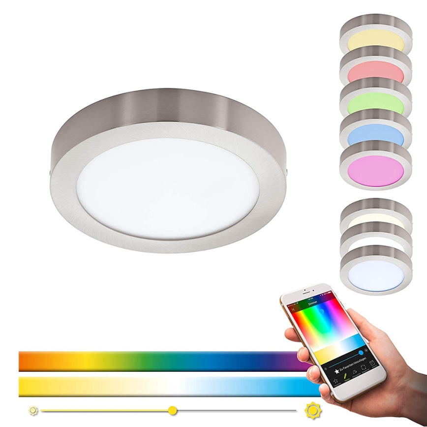 Eglo - LED RGBW Стельовий світильник з регулюванням яскравості FUEVA-C LED/15,6W/230V Bluetooth