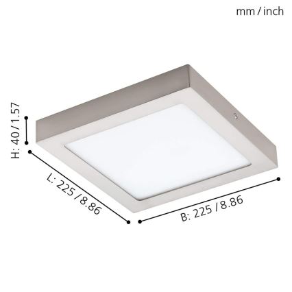Eglo - Світлодіодний стельовий світильник RGB з регулюванням яскравості FUEVA-C LED/15,6W/230V