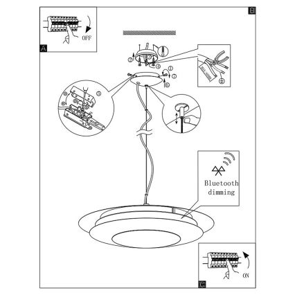 Eglo 96979 - RGB LED підвісний світильник MONEVA-C LED/27W/230V
