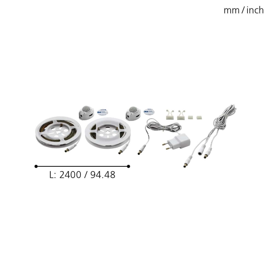 Eglo - НАБІР 2x Світлодіодна стрічка з датчиком руху 2xLED/36x0,1W/230V 2,4 м
