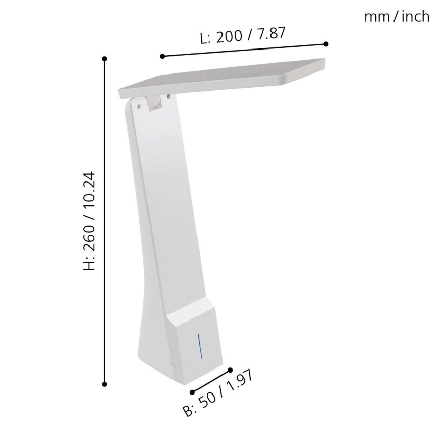 Eglo - Світлодіодна настільна лампа з регульованою яскравістю 1xLED/1,8W/230V білий