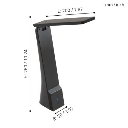 Eglo - Светодиодная настольная лампа с регулированием яркости 1xLED/1,8W/230V черный