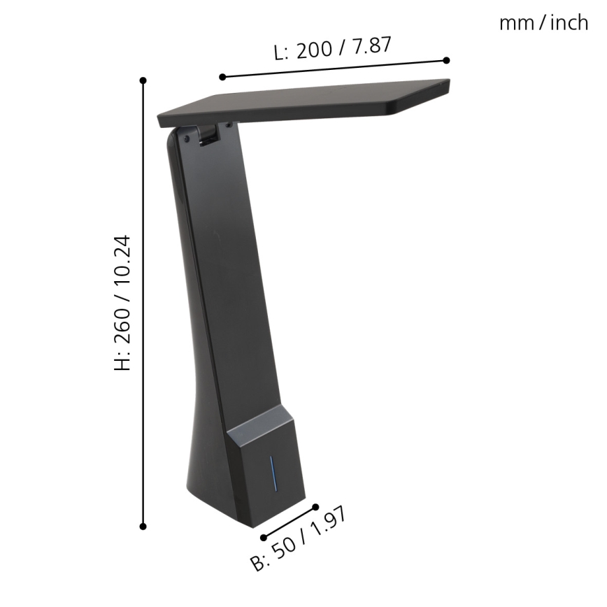 Eglo - Светодиодная настольная лампа с регулированием яркости 1xLED/1,8W/230V черный