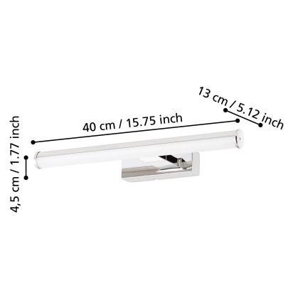 Eglo - светильник для зеркала в ванную с LED, 7,4 Вт/230 В, 40 см, IP44, глянцевый хром