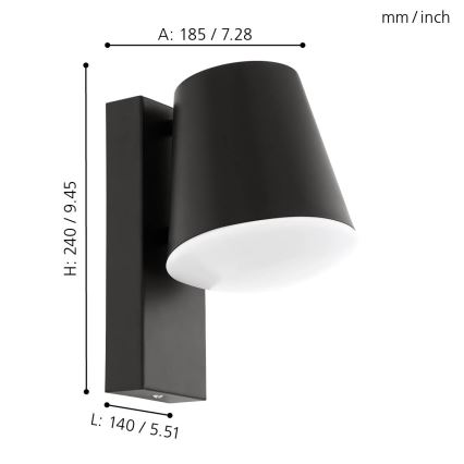 Eglo - Зовнішній настінний світильник 1xE27/10W/230V IP44