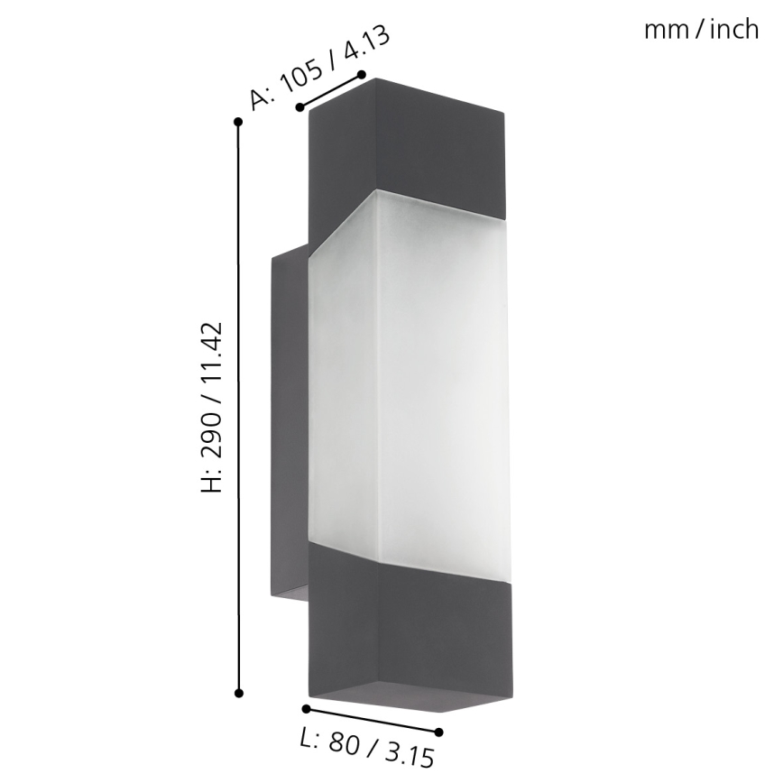 Eglo - Вуличний світлодіодний настінний світильник LED/4,8W/230V IP44