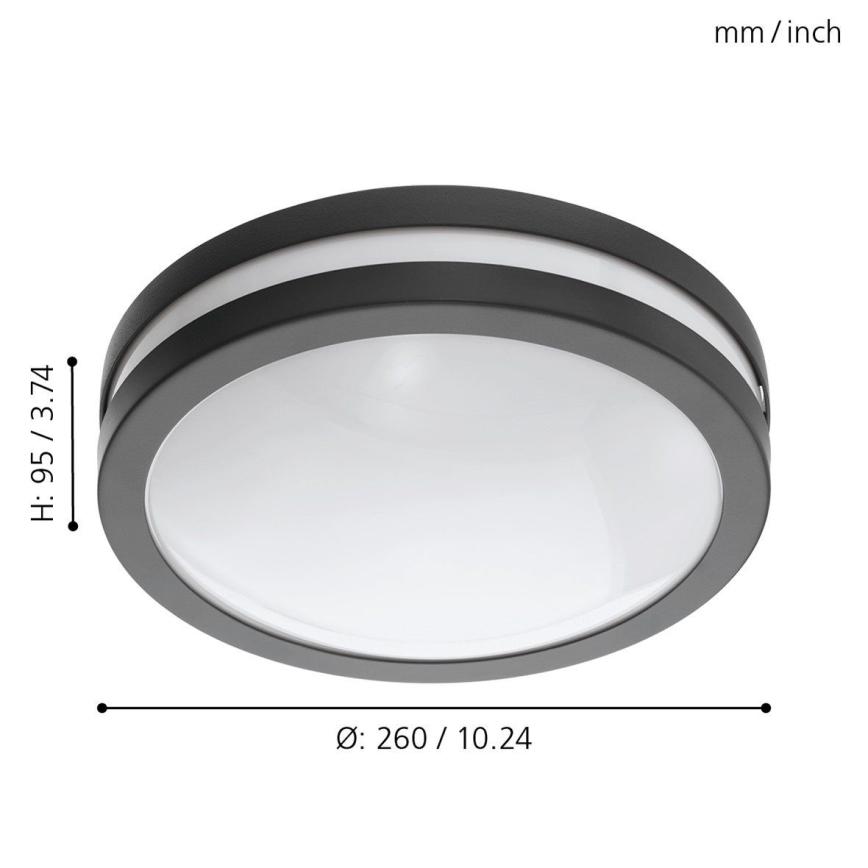 Eglo - Стельовий LED світильник для ванної з регулюванням яскравості LOCANA-C LED/14W/230V Bluetooth IP44 антрацит