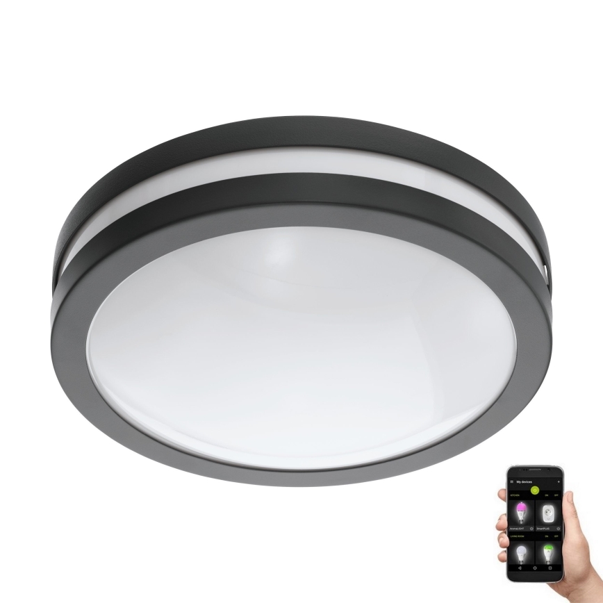 Eglo 97237 - LED стельовий світильник для ванної кімнати LOCANA-C LED/14W/230V IP44 з регулюванням яскравості, антрацит