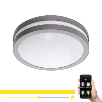 Eglo 97237 - LED стельовий світильник для ванної кімнати LOCANA-C LED/14W/230V IP44 з регулюванням яскравості, антрацит