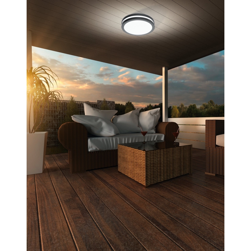 Eglo - Светодиодный диммируемый потолочный светильник для ванной LOCANA-C LED/14W/230V Bluetooth IP44 антрацит