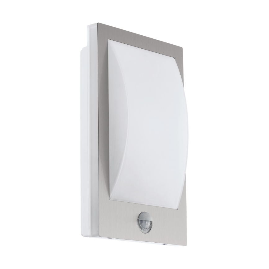 Eglo - Уличный настенный светильник с датчиком 1xE27/12W/230V IP44 матовый хром