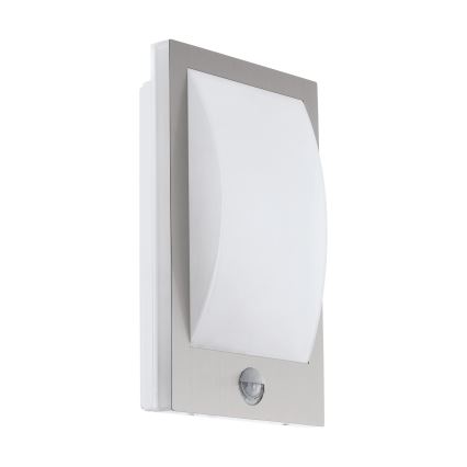 Eglo - Вуличний настінний світильник з датчиком 1xE27/12W/230V IP44 матовий хром