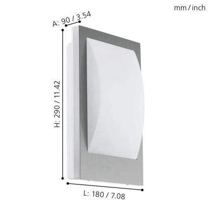Eglo - Світильник для зовнішнього монтажу з LED, димований, 1xE27/9W/230V IP44, матовий хром