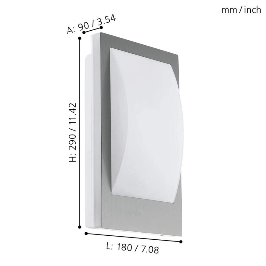 Eglo - Світильник для зовнішнього монтажу з LED, димований, 1xE27/9W/230V IP44, матовий хром