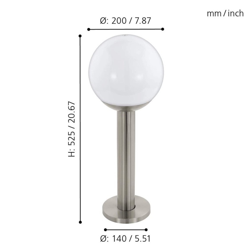 Eglo - Вулична LED лампа з регулюванням яскравості NISIA-C 1xE27/9W/230V 525 мм IP44