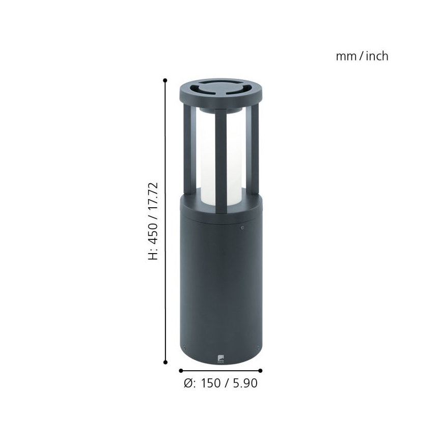 Eglo 97252 - Вулична світлодіодна лампа GISOLA 1xLED/12W/230V IP44 450 mm IP44