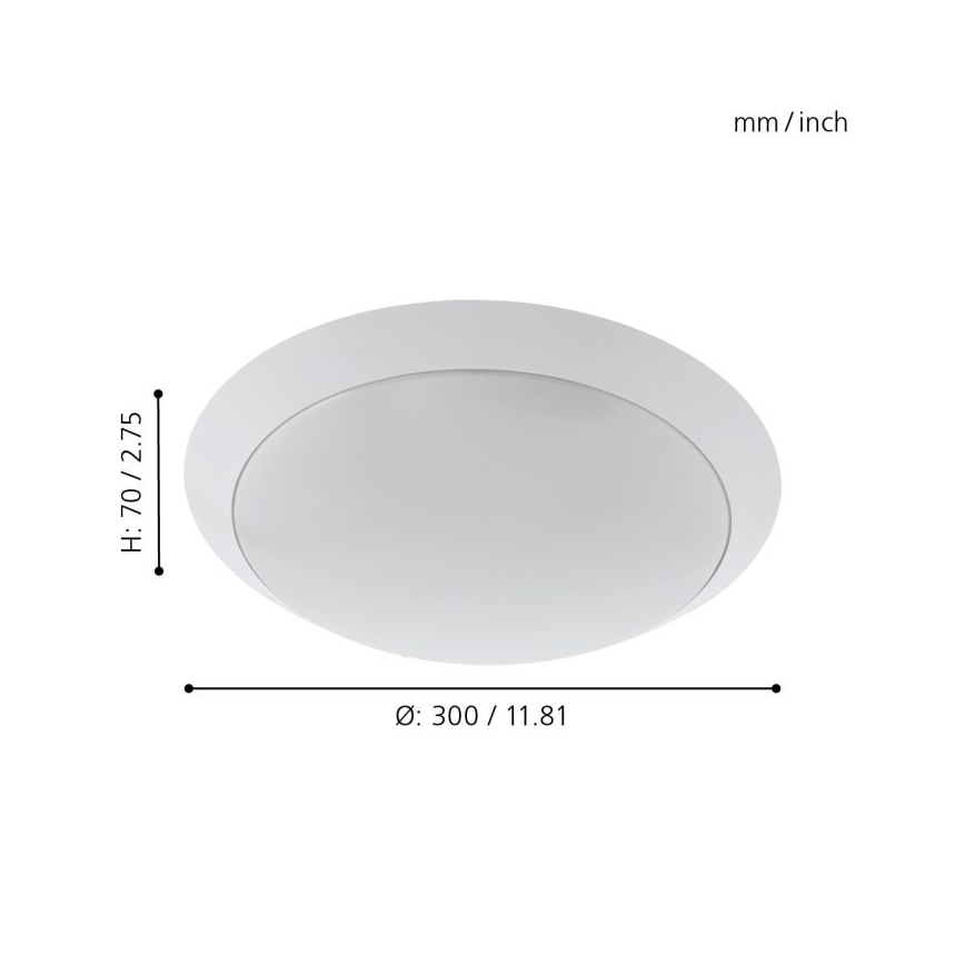 Eglo - Світлодіодний стельовий світильник для ванної кімнати LED/11W/230V білий IP44