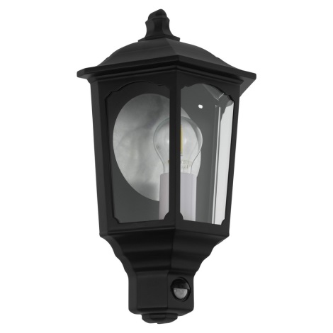 Eglo 97259 - Настенный уличный светильник с датчиком MANERBIO 1xE27/60W/230V IP44