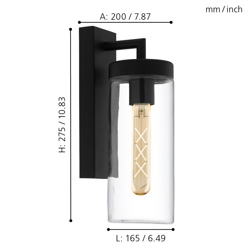 Eglo - Зовнішній настінний світильник 1xE27/60W/230V IP44