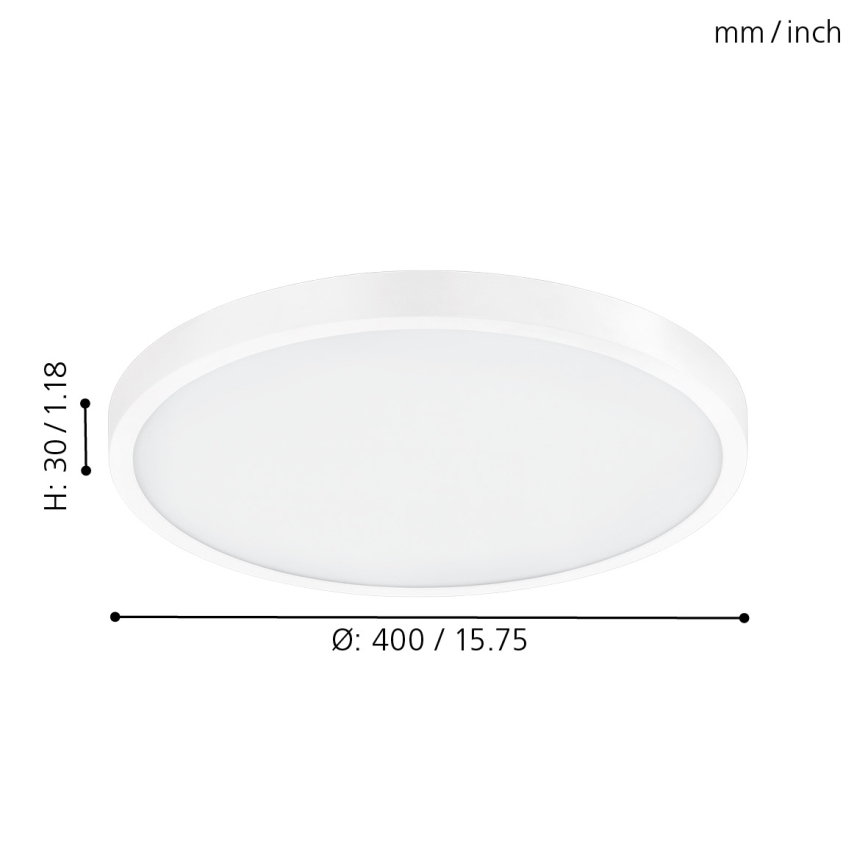 Eglo - Светодиодный потолочный светильник 1xLED/25W/230V белый круглый 2500 лм