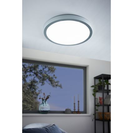 Eglo - Світлодіодний стельовий світильник 1xLED/25W/230V срібний круглий 4000K