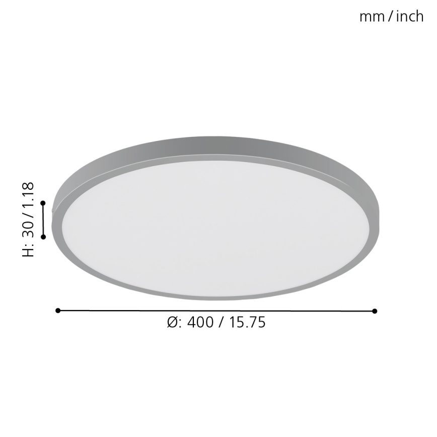 Eglo - Світлодіодний стельовий світильник 1xLED/25W/230V срібний круглий 4000K