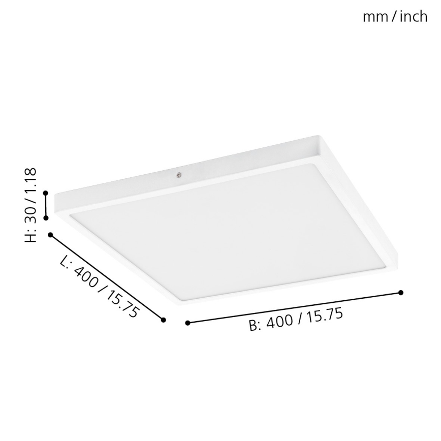Eglo - LED Потолочный светильник LED/25W/230V белый квадратный 4000K 40x40 cm
