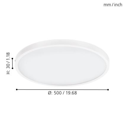 Eglo - диммируемый светодиодный потолочный светильник 1xLED/25W/230V 3000K Ø 50 см