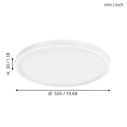 Eglo - Світлодіодний стельовий світильник з регульованою яскравістю 1xLED/25W/230V