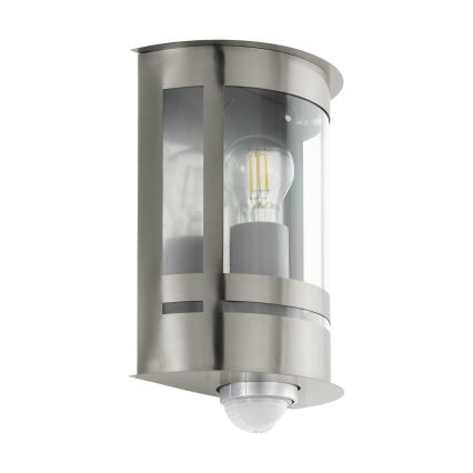 Eglo - Вуличний настінний світильник з датчиком 1xE27/60W/230V IP44