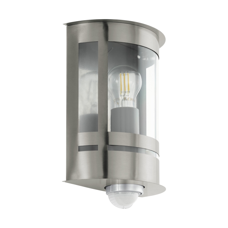 Eglo - Вуличний настінний світильник з датчиком 1xE27/60W/230V IP44
